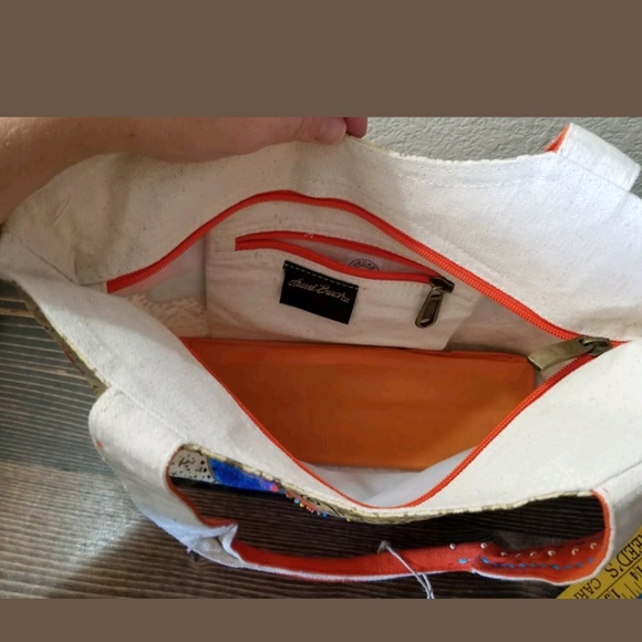 Laurel Burch Canvas Butterfly Purse Tote Handbag - Picture 5 of 8